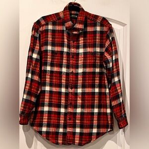 Orvis Perfect Flannel Button Up Size Medium Red/Blue Plaid‎ 100% Cotton